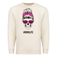 Sandshell Pink Glitter, Leopard Pattern Mom Skull Premium Sweatshirt - Bettercallsaul