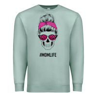 Seafoam Pink Glitter, Leopard Pattern Mom Skull Premium Sweatshirt - Bettercallsaul