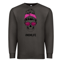 Smoke Pink Glitter, Leopard Pattern Mom Skull Premium Sweatshirt - Bettercallsaul