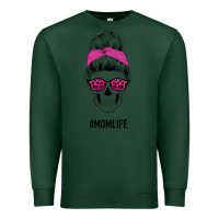 Sports Green Pink Glitter, Leopard Pattern Mom Skull Premium Sweatshirt - Bettercallsaul