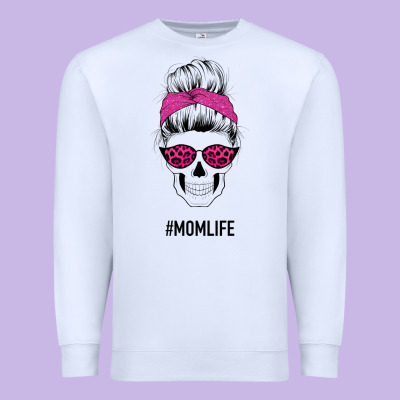 Pink Glitter, Leopard Pattern Mom Skull Premium Sweatshirt Designed By Bettercallsaul