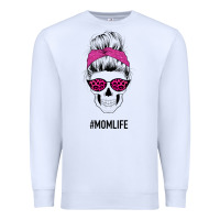 White Pink Glitter, Leopard Pattern Mom Skull Premium Sweatshirt - Bettercallsaul