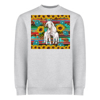 Heather Grey goats mom and baby sunflowers gemstones serape leopard glitter wooden Heavyweight Sweatshirt - Artiststas