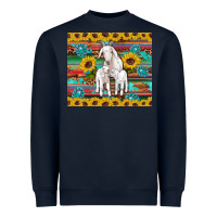 Navy goats mom and baby sunflowers gemstones serape leopard glitter wooden Heavyweight Sweatshirt - Artiststas