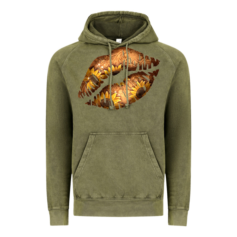 Western Sunflower Lips Vintage Hoodie by Bettercallsaul | Teevron