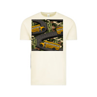 Vintage Arctic cactus camouflage school bus seamless pattern Vintage Tee - BundleAndBundleShop