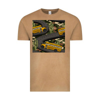 Vintage Camel cactus camouflage school bus seamless pattern Vintage Tee - BundleAndBundleShop