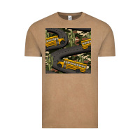 Vintage Coffee cactus camouflage school bus seamless pattern Vintage Tee - BundleAndBundleShop