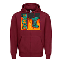 Burgundy gamer Zipper Hoodie - MaliasSmallBusiness