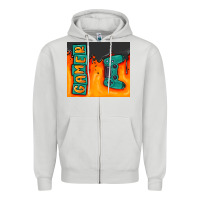 Dove Grey gamer Zipper Hoodie - MaliasSmallBusiness