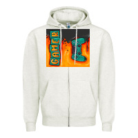 Oatmeal Heather gamer Zipper Hoodie - MaliasSmallBusiness