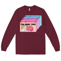 Burgundy too many tabs Long Sleeve Tee - MaliasSmallBusiness