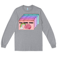Heather Grey too many tabs Long Sleeve Tee - MaliasSmallBusiness
