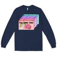 Navy too many tabs Long Sleeve Tee - MaliasSmallBusiness