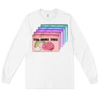 White too many tabs Long Sleeve Tee - MaliasSmallBusiness