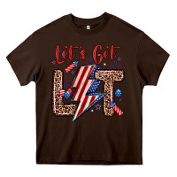 Chocolate Brown let s get lit Heavy Core Tee - Zillion Design Studio