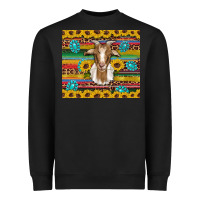 Black goat sunflowers gemstones serape leopard glitter Heavyweight Sweatshirt - Artiststas
