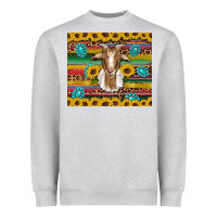 Heather Grey goat sunflowers gemstones serape leopard glitter Heavyweight Sweatshirt - Artiststas