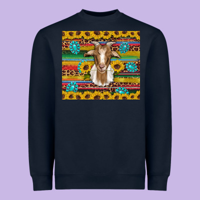 Goat Sunflowers Gemstones Serape Leopard Glitter Heavyweight Sweatshirt Designed By Artiststas