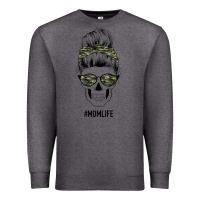 Charcoal Heather Camouflage Pattern Mom Skull Premium Sweatshirt - Bettercallsaul