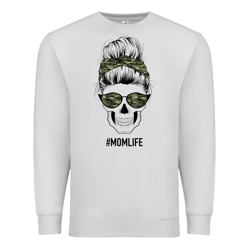 Camouflage Pattern Mom Skull Premium Sweatshirt by Bettercallsaul | Teevron