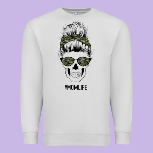 Camouflage Pattern Mom Skull Premium Sweatshirt Designed By Bettercallsaul
