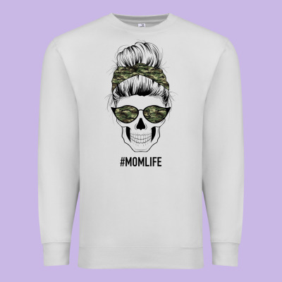 Camouflage Pattern Mom Skull Premium Sweatshirt Designed By Bettercallsaul