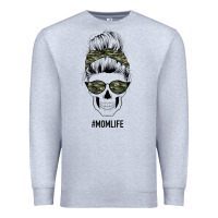 Heather Grey Camouflage Pattern Mom Skull Premium Sweatshirt - Bettercallsaul