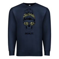 Navy Camouflage Pattern Mom Skull Premium Sweatshirt - Bettercallsaul
