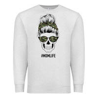 Oatmeal Heather Camouflage Pattern Mom Skull Premium Sweatshirt - Bettercallsaul