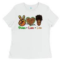 White peace love locs Ladies Tee - texasbilliewilder