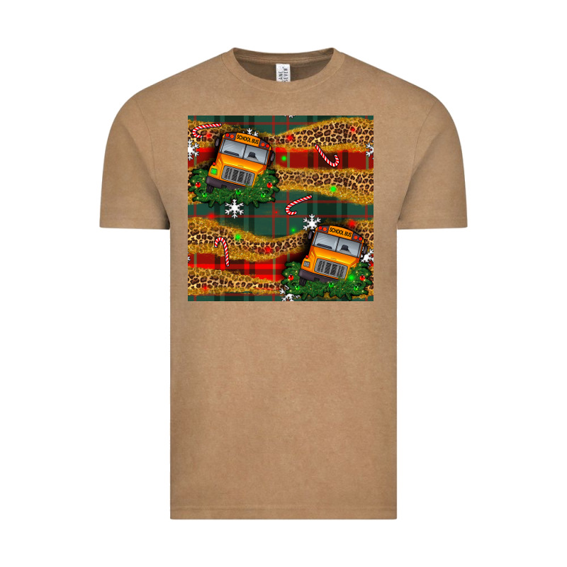 Christmas School Bus Seamless Pattern Vintage Tee by BundleAndBundleShop | Teevron