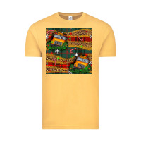 Vintage Mustard christmas school bus seamless pattern Vintage Tee - BundleAndBundleShop