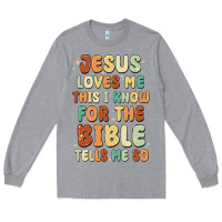Heather Grey jesus loves me this i know for the bible tells me Long Sleeve Tee - MaliasSmallBusiness
