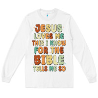 White jesus loves me this i know for the bible tells me Long Sleeve Tee - MaliasSmallBusiness