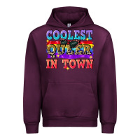 Mauve Wine Coolest queer in town Urban Hoodie - CowGirlArtShop