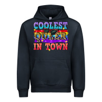 Navy Coolest queer in town Urban Hoodie - CowGirlArtShop