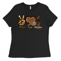 Black peace love melanin Ladies Tee - texasbilliewilder
