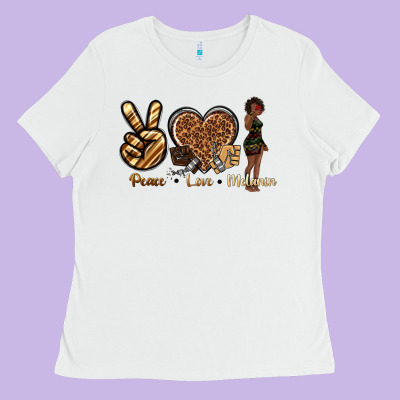 Ladies Tee peace love melanin