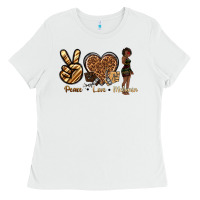 White peace love melanin Ladies Tee - texasbilliewilder