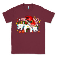 Burgundy dental Christmas teeth and candies Classic Tee - AdoDesignShop