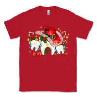 Red dental Christmas teeth and candies Classic Tee - AdoDesignShop