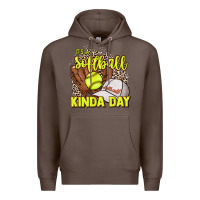 Coffee It's a Softball kinda day leopard Premium Hoodie - NancyCooperArtShop