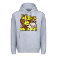 Heather Grey It's a Softball kinda day leopard Premium Hoodie - NancyCooperArtShop