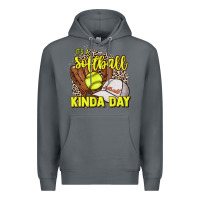 Rock It's a Softball kinda day leopard Premium Hoodie - NancyCooperArtShop