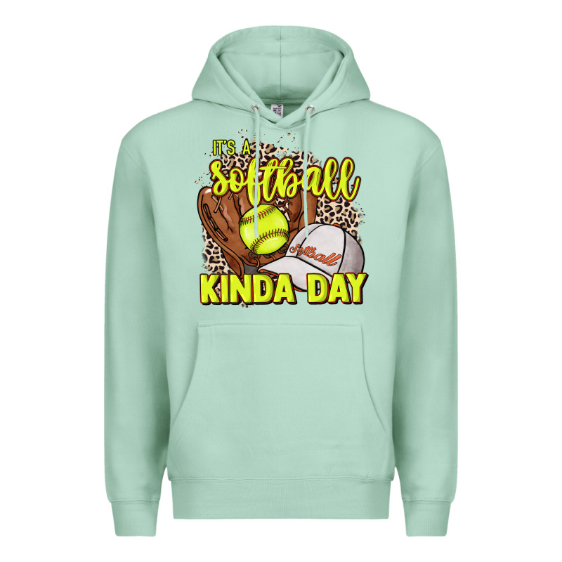 It's A Softball Kinda Day Leopard Premium Hoodie by NancyCooperArtShop | Teevron