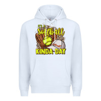 White It's a Softball kinda day leopard Premium Hoodie - NancyCooperArtShop
