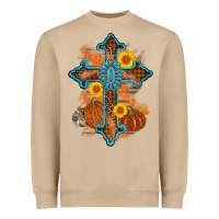 Mushroom thanksgiving cross pumpkin sunflower Heavyweight Sweatshirt - AdoDesignShop