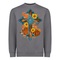 Storm thanksgiving cross pumpkin sunflower Heavyweight Sweatshirt - AdoDesignShop