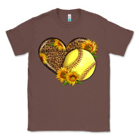 Chestnut Softball Heart With Sunflowers Classic Tee - LillyAllenDesigns